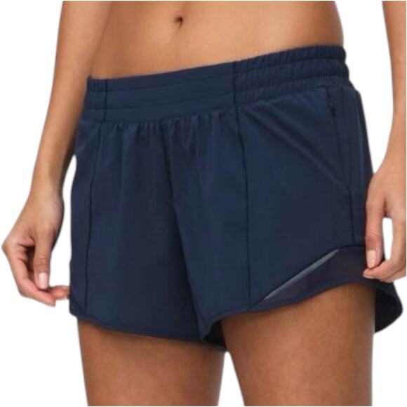 Lululemon Hotty Hot Short II Long 4" Swift Low-Rise Liner Pocket True Navy 2 - Picture 1 of 6